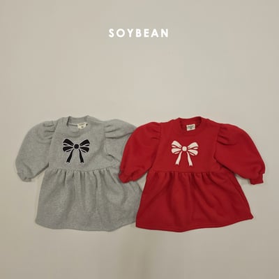 Soybean26｜(75cm-118cm) 蝴蝶緞帶印花公主袖洋裝4