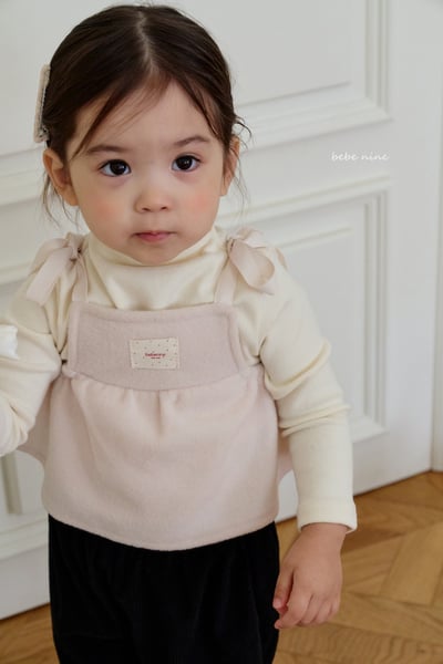 bebe nine50 (75cm-105cm) 2色刷毛小標綁帶背心1