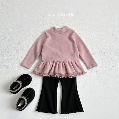 vivid20｜(78cm-125cm) 捲邊內刷毛喇叭褲7