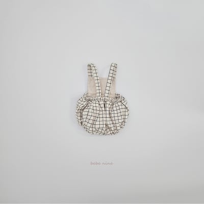 bebe nine27 (65-90) 2色格紋線條吊帶包屁褲16