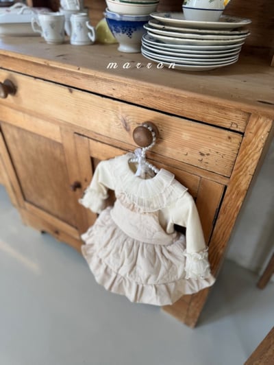 Marron 03｜(1y-6y) 花瓣荷葉薄紗上衣8