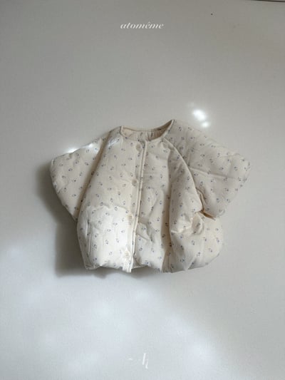 AT12｜(70-110) 奶油小碎花澎澎鋪棉外套7