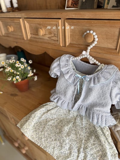 Marron34｜(1y-6y) 蝴蝶結格紋外套7