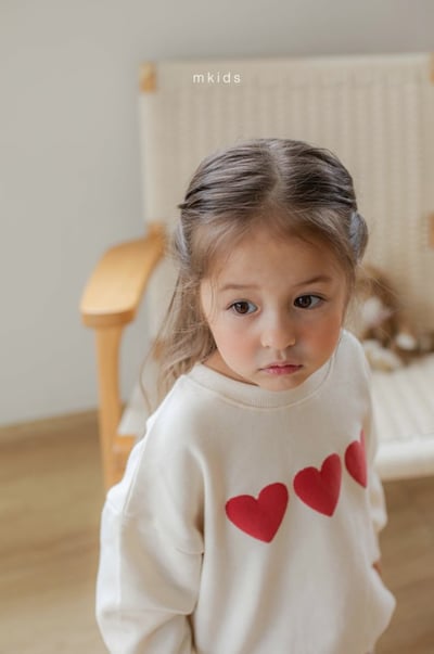 M-KIDS42｜(65-115cm) 2色愛心印花休閒上衣7