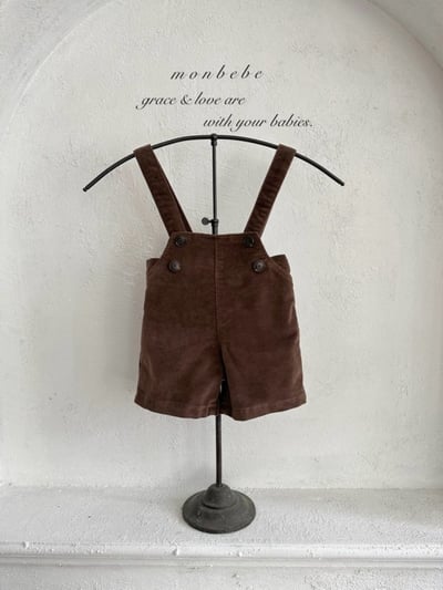 MONBEBE29｜(1y-8y) 法式燈芯絨吊帶褲3
