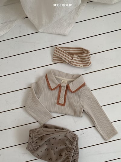 Bebe holic35｜(3m-18m) 蕾絲滾邊有領上衣18