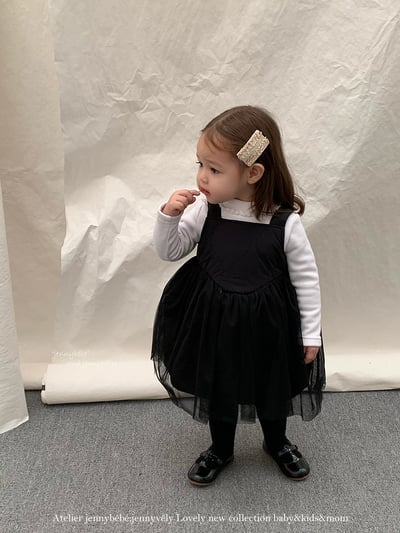 JE 418｜(80-110cm)  絎縫線蕾絲洋裝16