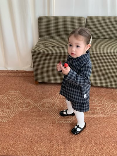 JE633｜(80cm-110cm) 法式格紋套裝/經典圓領上衣9