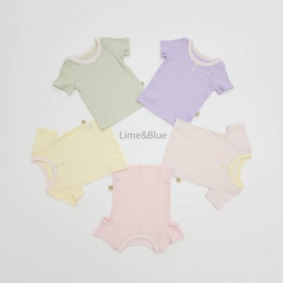 LIME&BLUE16｜(80-118cm)  鈕釦羅紋居家服1