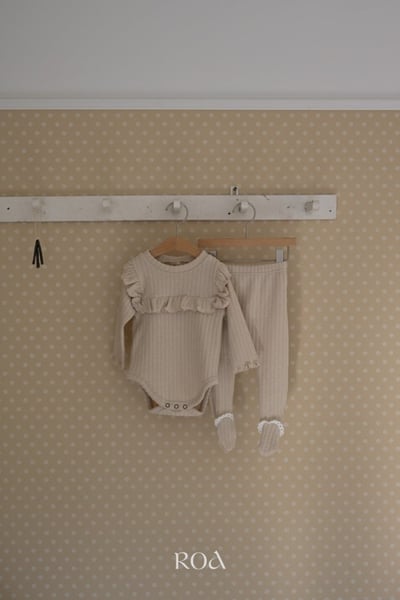 ROA45｜(6m-18m) 3色荷葉方領包屁衣3