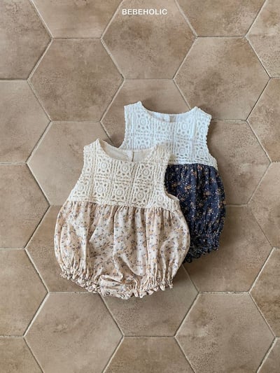 Bebe holic24｜(3m-18m) 拼色無袖連身服1