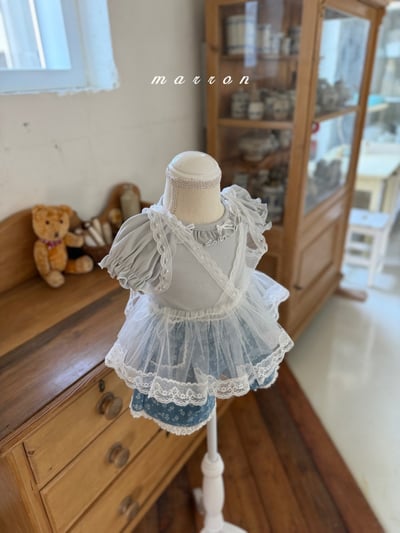 Marron14｜(1y-6y) 刺繡緹花蕾絲背心8