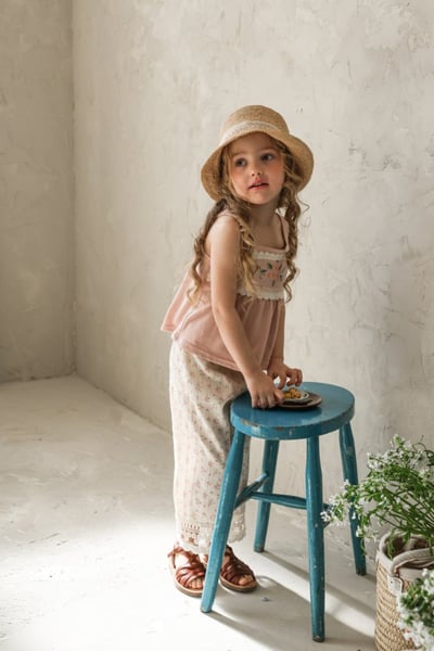 FLO06｜(75-140) 蕾絲細肩花朵衣10