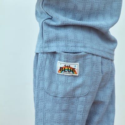 1st blue15｜(~93-118cm) 壓紋寬鬆縮口褲7