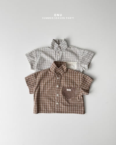 onu42｜(70cm-115cm) 格紋口袋襯衫1