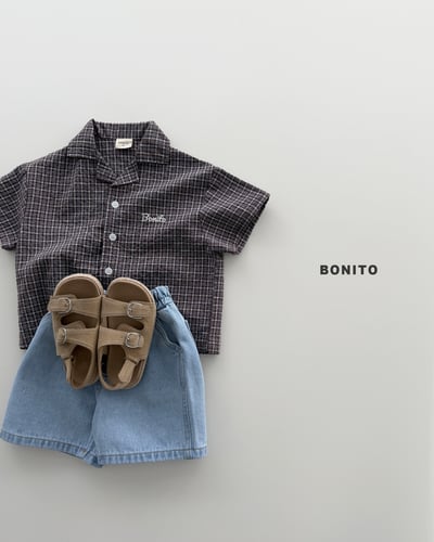 Bonito27｜(75cm-125cm) 2色格紋網狀襯衫上衣10