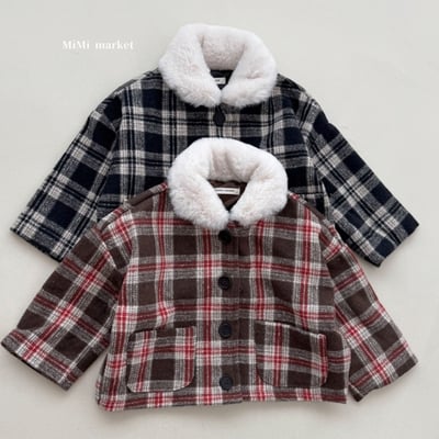 mimi market16 (65-85cm)  格子鋪棉外套2