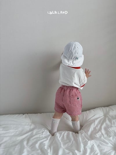 lala land01｜(3m-18m) 4色格紋小短褲16