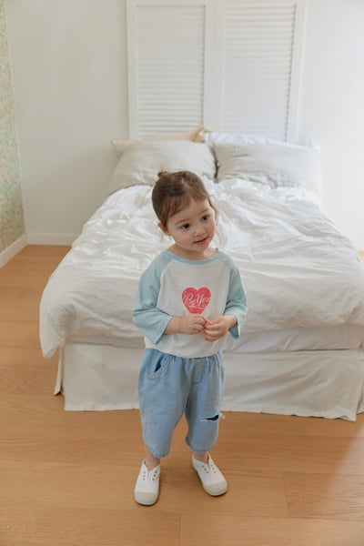 onu06｜(70cm-115cm) 愛心印花7分袖上衣8