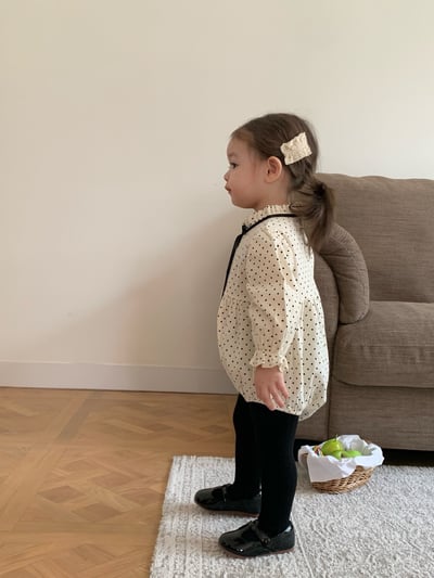 JE600｜(66cm-90cm) 波點緞帶包屁衣13