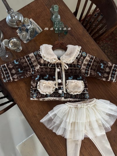 Marron 68｜(1y-6y) 雪花刷毛開襟外套15