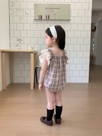 JE33｜(66-120cm) 格紋飛袖包屁衣/洋裝9