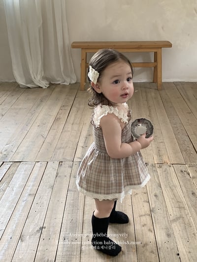 JE22｜(73-100cm) 格紋花邊套裝13