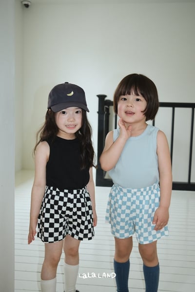 lala land69｜(75-120cm) 3色經典棋盤格紋短褲1