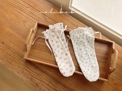 Valubebe 88｜(Free) 花卉絲帶襪6
