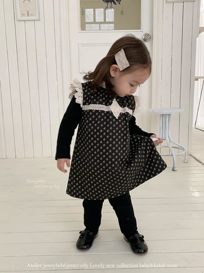 JE 647｜(80-110cm)  碎花蕾絲拼接洋裝16