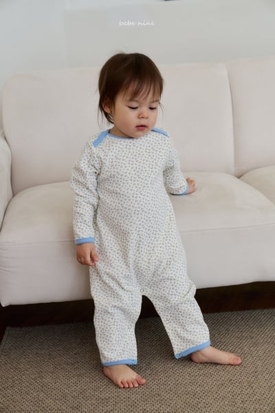 bebe nine08 (55cm-75cm) 2色碎花滾邊家居連身衣6