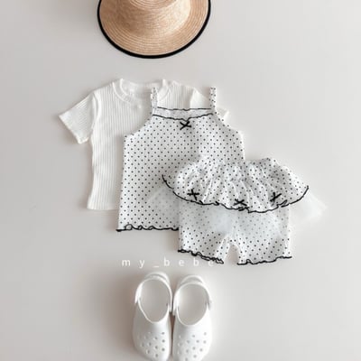 my_bebe20｜(80-120cm) 抓皺無袖緞帶套裝11