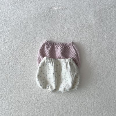 Lindo19｜(3m-18m) 暖色調小花燈籠褲/刷毛綁帶帽7