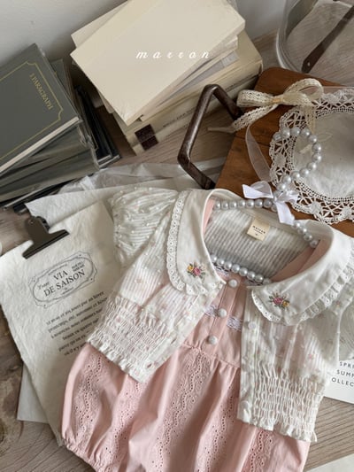 Marron07｜(3m-18m 1y-6y) 花園蕾絲邊包屁衣/洋裝7