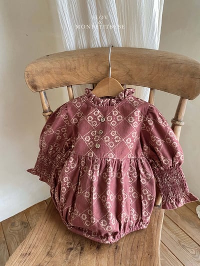 Monpetitbebe03｜(6m-18m) 古典荷葉立領公主袖包屁衣8