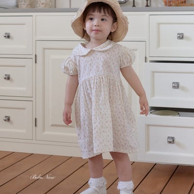 bebe nine46  (65cm-115cm) 2色圓翻領點點洋裝13