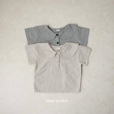 mimi market08 (75-90cm)  格子翻領襯衫2