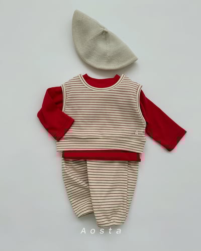 AOSTA39｜(6m-5y) 條紋短版背心9