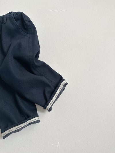 Atomeme02｜(70-110) 反折logo直筒牛仔褲4