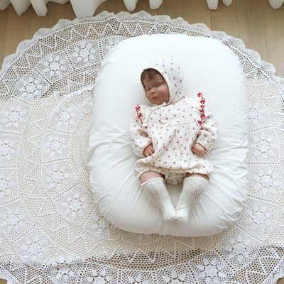 LEMONADE05｜(55cm-85cm) 2色滿版櫻桃/碎花包屁衣含帽子2