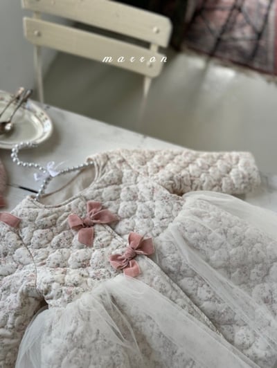 Marron 06｜(1y-6y) 法式玫瑰薄紗厚大衣外套(絎縫/刷毛)23