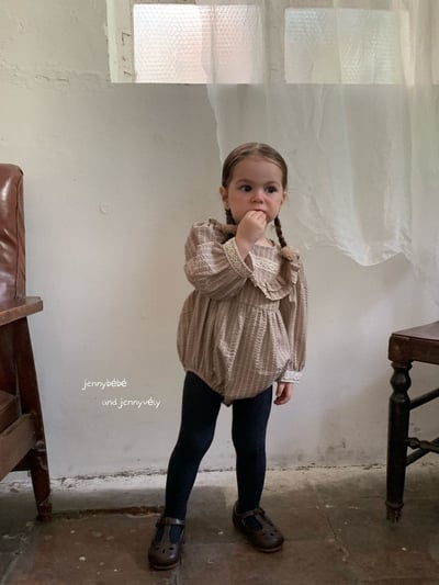 JE574｜(66-90cm) 花邊領條紋包屁衣6