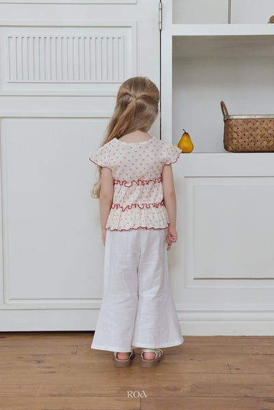 ROA23｜(6m-18m) 2色櫻桃捲邊層次上衣9