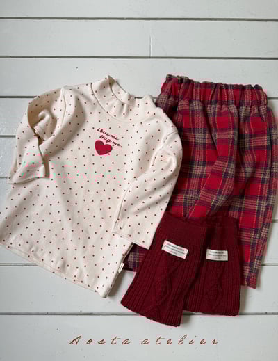 AOSTA23｜(6m-5y) 中領愛心印花上衣23