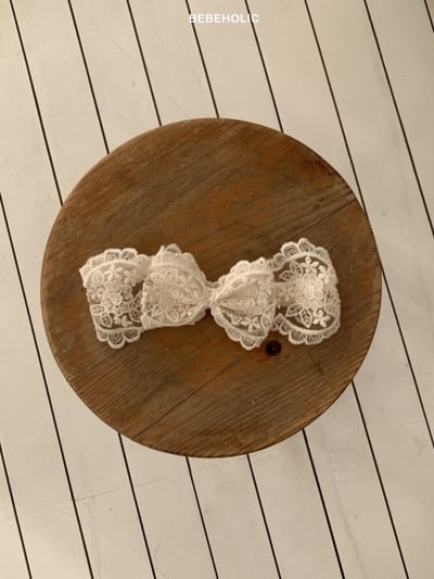 Bebe holic07｜(3m-18m) 蕾絲蝴蝶結髮帶1