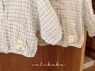 Valubebe 09｜(65-90cm) 格子連帽口袋衣7