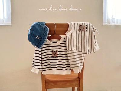 Valubebe73｜(65-90) 條紋小兔休閒上衣4