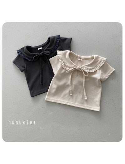 NUNU BIEL16｜(65-115cm) 翻領蝴蝶結上衣1
