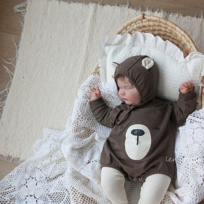 LEMONADE41｜(55cm-85cm) 2色小熊包屁衣含帽子23