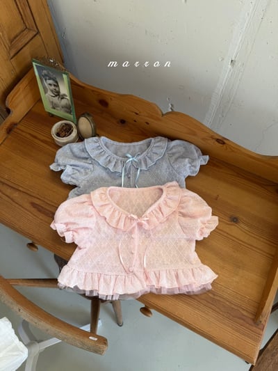 Marron34｜(1y-6y) 蝴蝶結格紋外套1